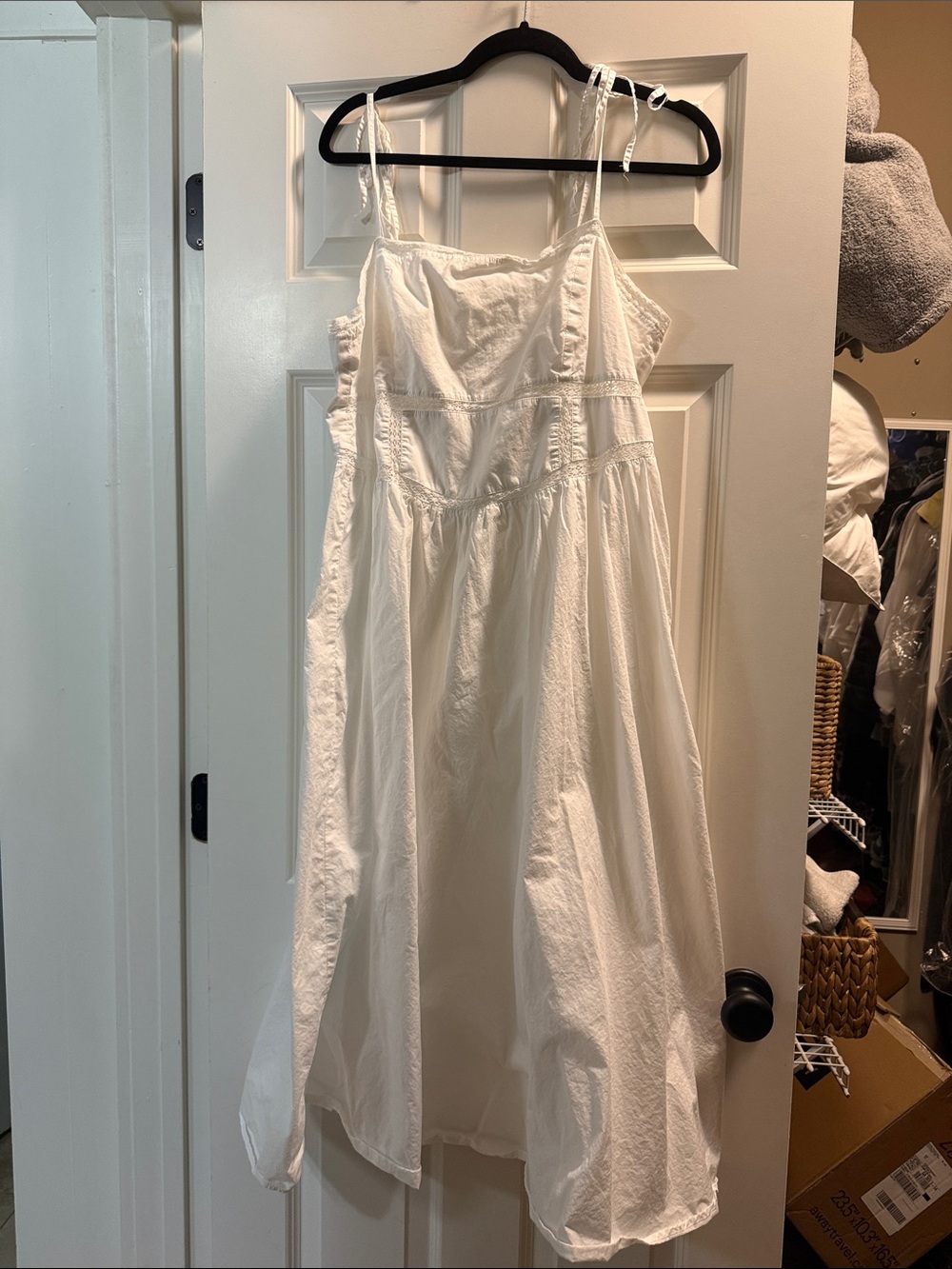 H&M White Cotton Tie-Strap Sundress